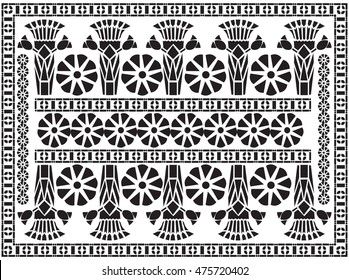 Greek pattern ornament. Ancient Hellenic decor. Vector antique meander borders