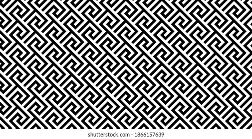 greek pattern. seamless old ancient ornament with key element. Abstract black and white geometric line. Vector background for the fabric cloth, fashion, ceramic floor, ornament textile, texture