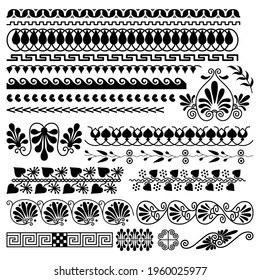 Greek Patterns Set On White Background Stock Vector (Royalty Free ...