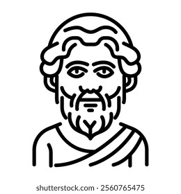 Greek philosopher icon in linear style 