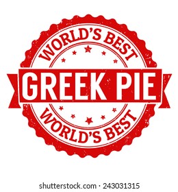 Greek pie grunge rubber stamp on white background, vector illustration