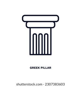 greek pillar icon. Thin line greek pillar icon from education and science collection. Outline vector isolated on white background. Editable greek pillar symbol can be used web and mobile