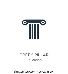 Greek pillar icon vector. Trendy flat greek pillar icon from education collection isolated on white background. Vector illustration can be used for web and mobile graphic design, logo, eps10