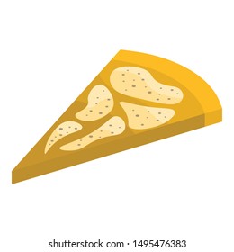 Greek pizza icon. Isometric of greek pizza vector icon for web design isolated on white background