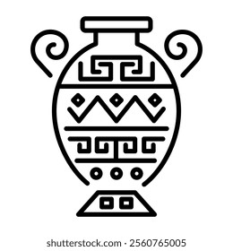 Greek pottery icon in linear style 