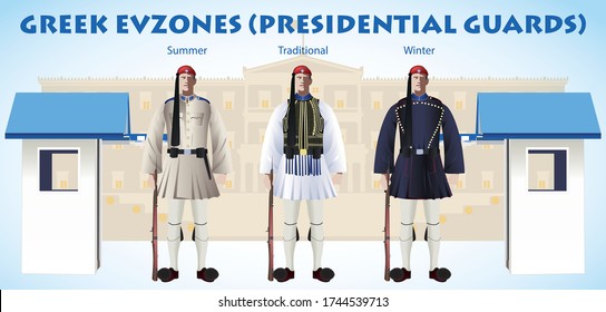 Greek Presidential Guards (also called evzones or tsoliades)