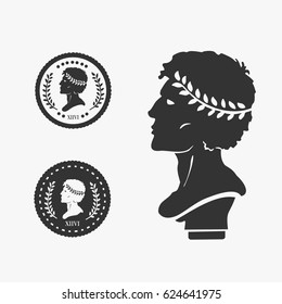 Greek Profile Coin Vector Illustration