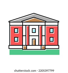 Greek Revival House Color Icon Vector. Greek Revival House Sign. Isolated Symbol Illustration