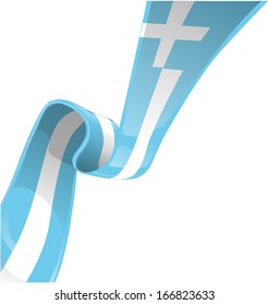 Greek ribbon flag isolate on white