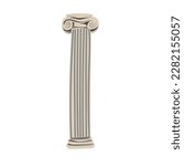 Greek or roman column icon. Flat illustration of greek column vector icon for web. Roman pillar.