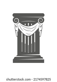 Greek Or Roman Column Icon Isolated On White Background. Vector Illustration