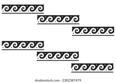 Greek roman pattern border decorative ornament. Ancient Greek meander Textile design wave