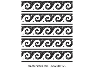 Greek roman pattern border decorative ornament. Ancient Greek meander Textile design wave