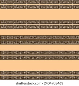 Greek roman pattern border decorative ornament. Ancient greek meander art design wave