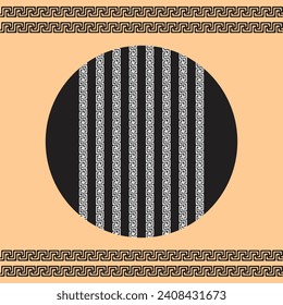 Greek roman pattern border decorative ornament. Ancient greek meander art design wave