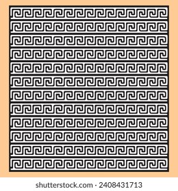 Greek roman pattern border decorative ornament. Ancient greek meander art design wave