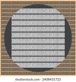 Greek roman pattern border decorative ornament. Ancient greek meander art design wave