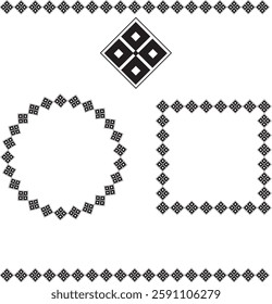 Greek Roman styles and design square box. Roman and Greek design vector. meandr, elements. Greek frame vector. Circle and square meander patterns collection. Ancient fret borders.