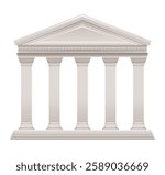 Greek and Roman temple with columns. Pillar vector building. Ancient temple from Rome and Greece. Marble architecture illustration. Parthenon house, white antique palace. 3d Greek Roman column pillar