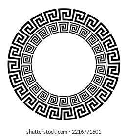 Greek Key Round Frame Greek Border Stock Vector (Royalty Free ...