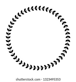 Greek round frame with olive tree leaves. Typical egyptian, assyrian and greek motives circle border. Arabic geometric texture. Islamic Art. Abstract geometric. Vector and illustration.
