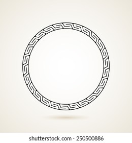 Greek round frame vector illustration on white background