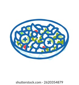 cozinha de salada grega ícone doodle esboço vetor. sinal de cozinha de salada grega. ilustração de símbolo isolado