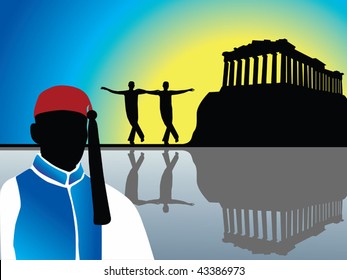 Greek scenery vector