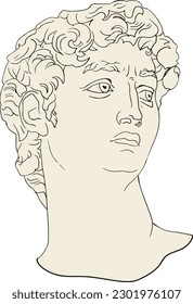 Greek sculpture. Greek statue. Greek sculpture head. Greek sculpture man.