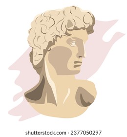 Greek sculpture. Vector illustration for an art exhibition, banner for a gallery or museum. EPS10.