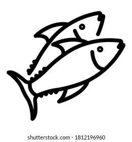 Greek sea fish icon. Outline greek sea fish vector icon for web design isolated on white background