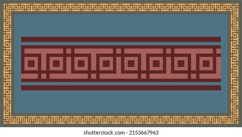 Greek seamless border pattern design. Wall ancient frame background. Vector illustration