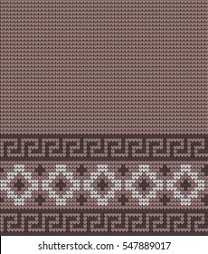 Greek seamless knitted pattern meander