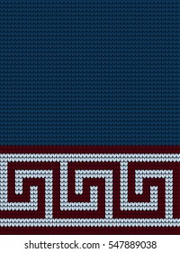 Greek seamless knitted pattern meander