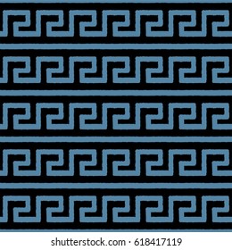 Greek seamless pattern, background or ornament. Niagara and black color. Ancient style, waves. Vector illustration