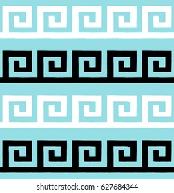 Greek seamless pattern, background or ornament. Ancient style, waves. Vector illustration