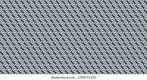 Patrón griego sin fisuras. Ornamento antiguo antiguo con elemento clave. Abstractas línea geométrica en blanco y negro. Fondo de Vector para el paño de la tela, piso de cerámica, textil del ornamento, textura