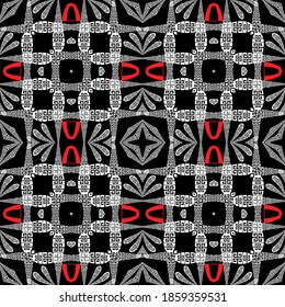 Greek seamless pattern. Tribal ethnic style vector background. Ornamental colorful abstract backdrop. Greek key, meanders geometric ornament. Plaid tartan design for wallpapers, fabric, cards, prints.