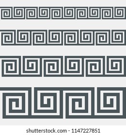 Greek set of frame, border, roman ornament quality vector illustration cut 