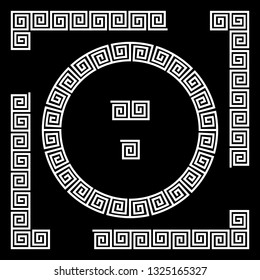 Greek set of frame, corner and border, roman ornament quality vector illustration cut