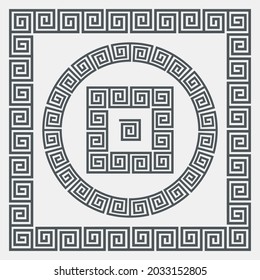 Greek set of frame, corner and border, roman ornament quality vector illustration cut 