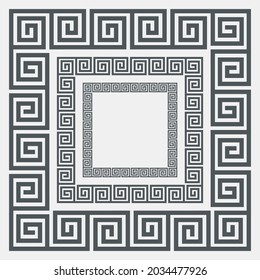 Greek set of frame, corner and border, roman ornament quality vector illustration cut 