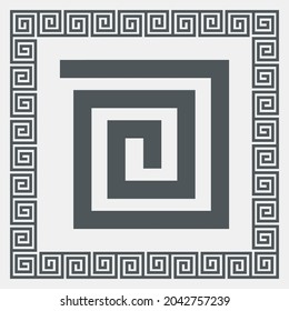 Greek set of frame, corner and border, roman ornament quality vector illustration cut 