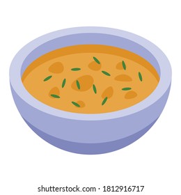 Greek soup bowl icon. Isometric of greek soup bowl vector icon for web design isolated on white background