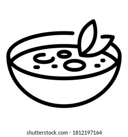 Greek soup bowl icon. Outline greek soup bowl vector icon for web design isolated on white background