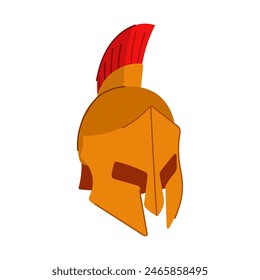 greek spartan helmet cartoon. head greece, ancient armour, rome silhouette greek spartan helmet sign. isolated symbol vector illustration