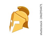 greek spartan helmet cartoon. logo trojan, gladiator rome, greece ancient greek spartan helmet sign. isolated symbol vector illustration