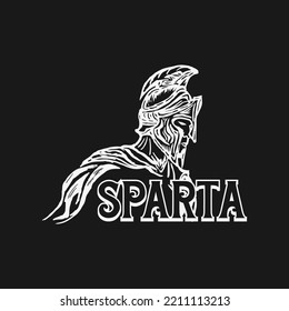 Greek Spartan Warrior Or Trojan Soldier Vector Illustration Hand Drawn, Line Art Isolated Abstrack
