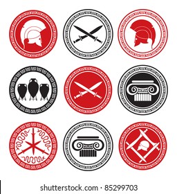 Greek stamps, vector