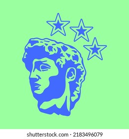 greek statue head vector illustration